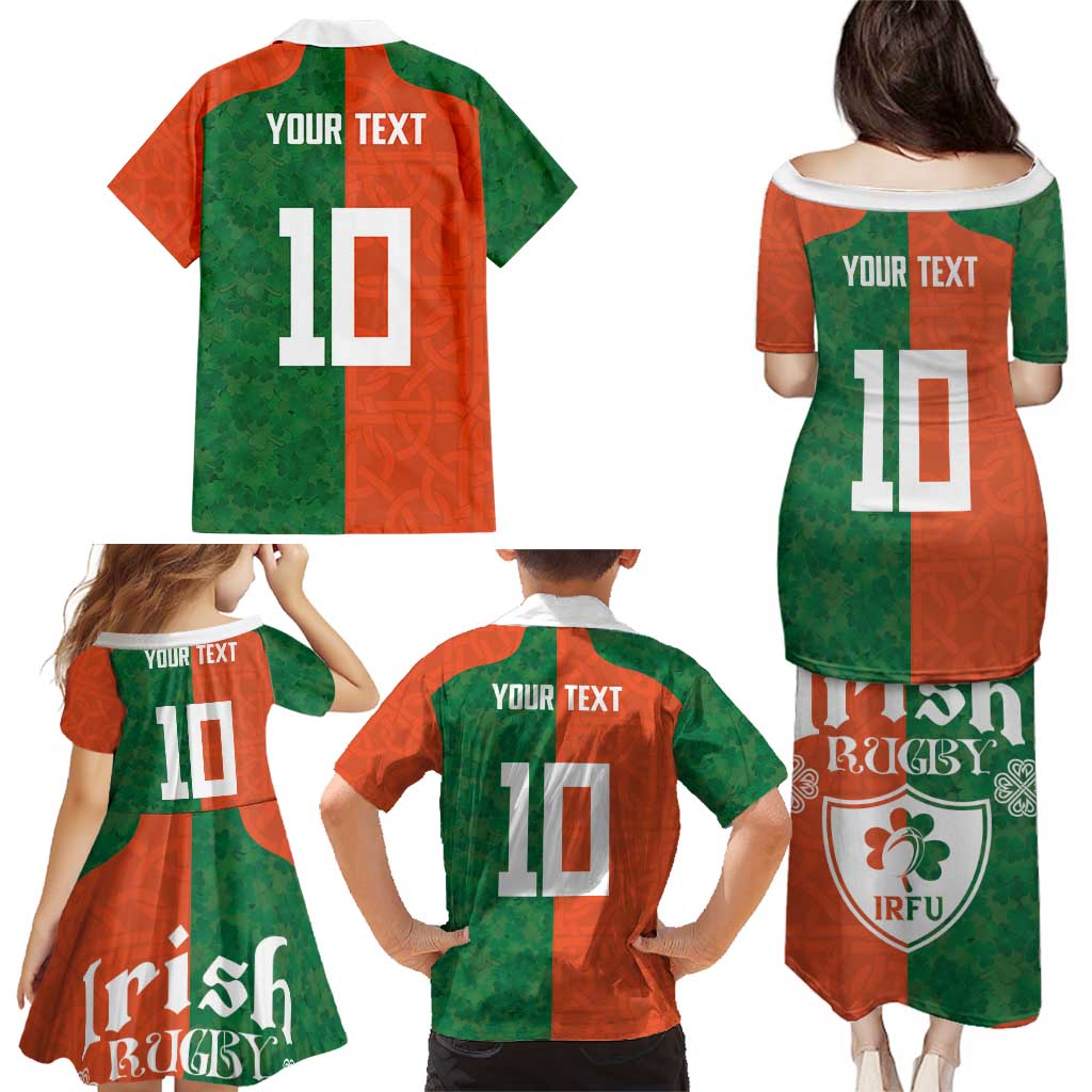 Custom Irish Rugby Family Matching Puletasi and Hawaiian Shirt Shamrock with Celtics Vibes The Half Style - Wonder Print Shop