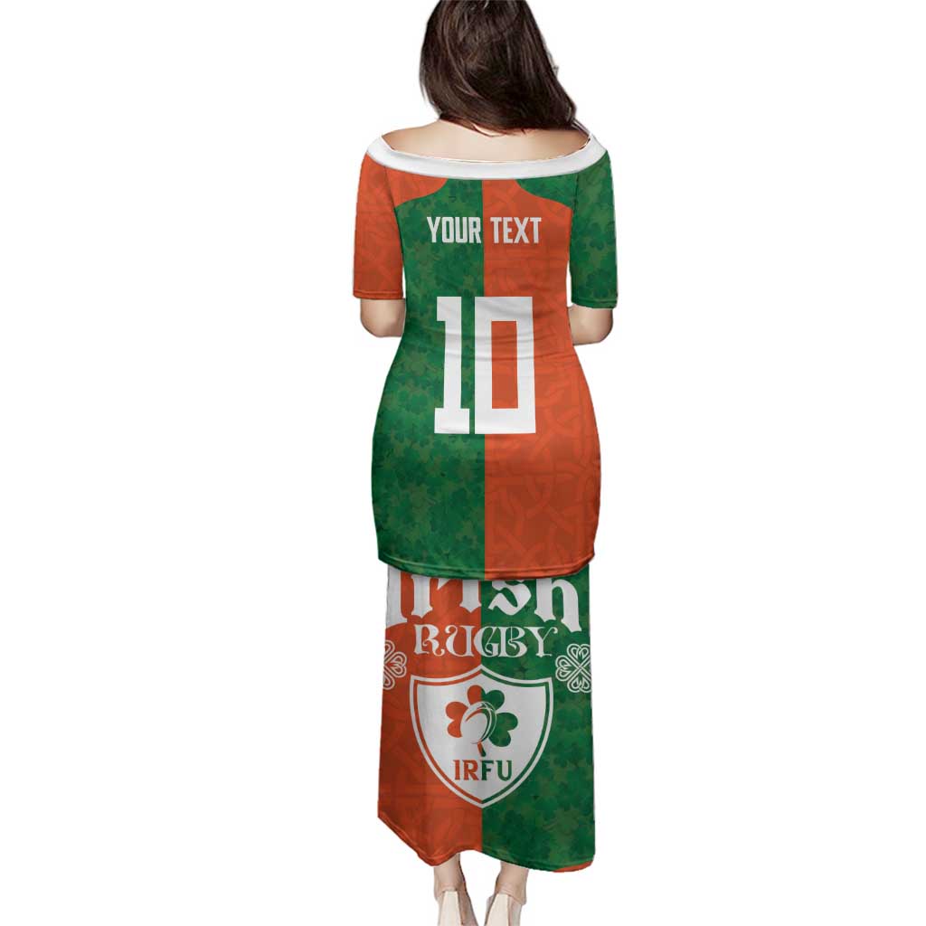 Custom Irish Rugby Family Matching Puletasi and Hawaiian Shirt Shamrock with Celtics Vibes The Half Style - Wonder Print Shop