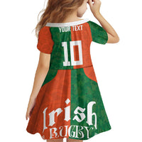 Custom Irish Rugby Family Matching Summer Maxi Dress and Hawaiian Shirt Shamrock with Celtics Vibes The Half Style - Wonder Print Shop