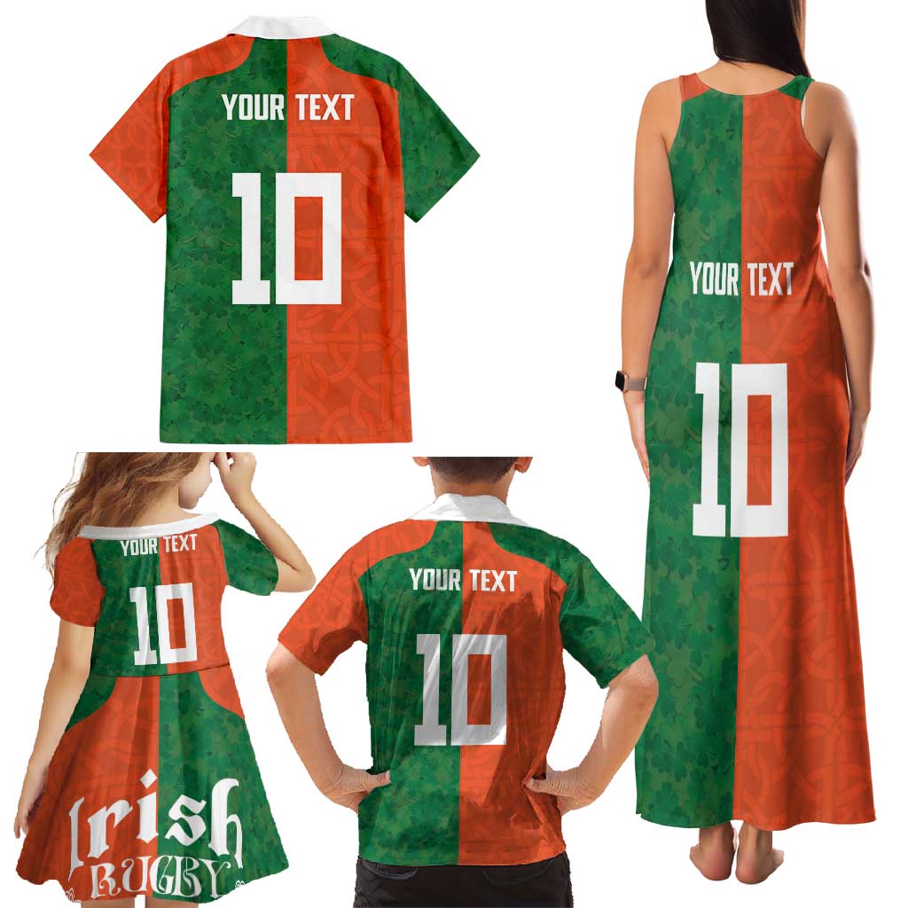 Custom Irish Rugby Family Matching Tank Maxi Dress and Hawaiian Shirt Shamrock with Celtics Vibes The Half Style - Wonder Print Shop