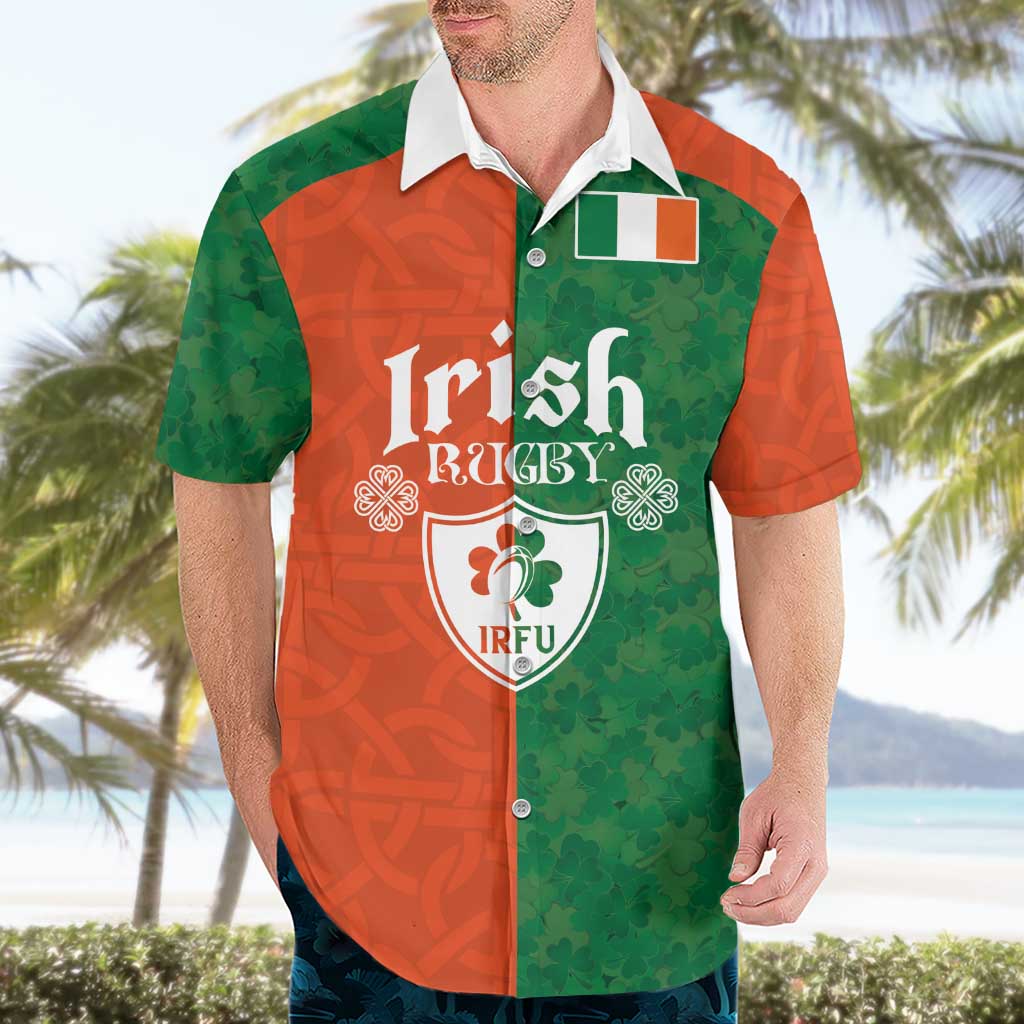 Custom Irish Rugby Hawaiian Shirt Shamrock with Celtics Vibes The Half Style - Wonder Print Shop