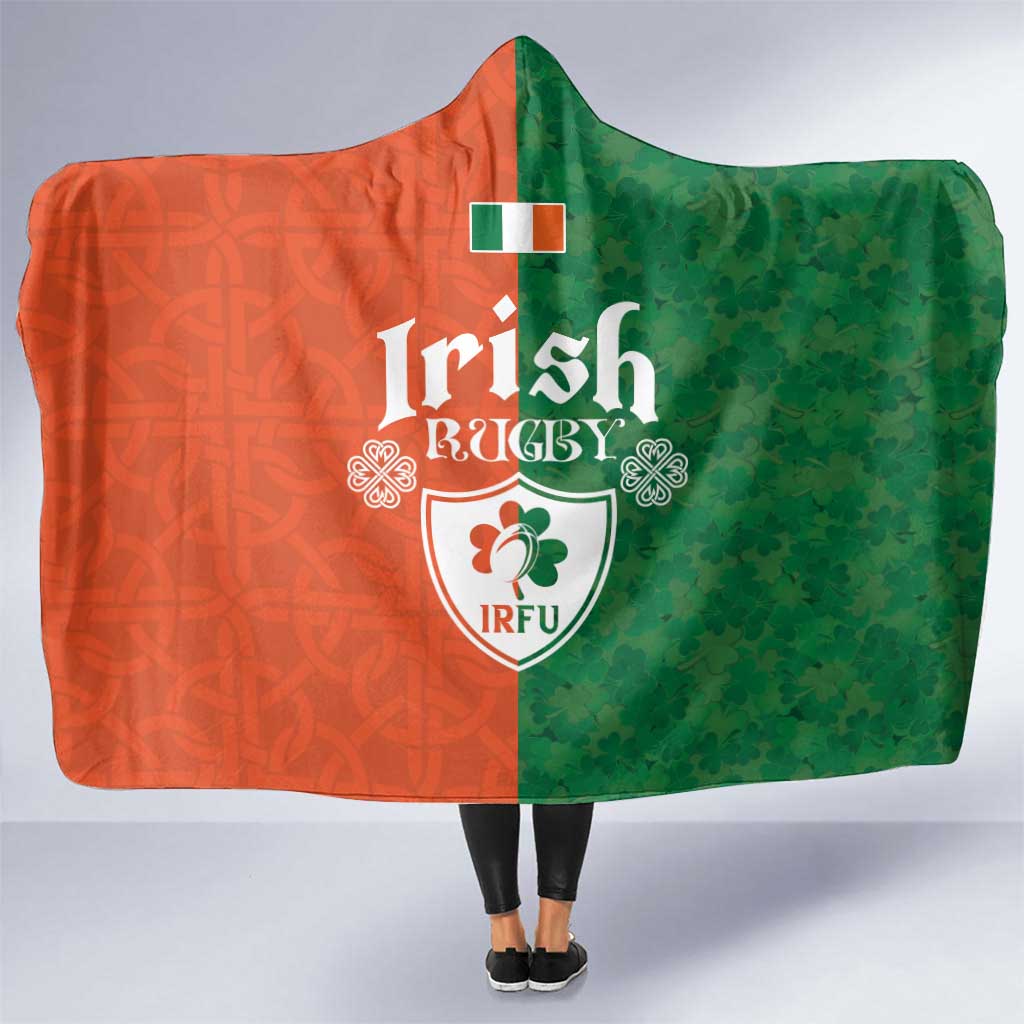 Irish Rugby Hooded Blanket Shamrock with Celtics Vibes The Half Style - Wonder Print Shop
