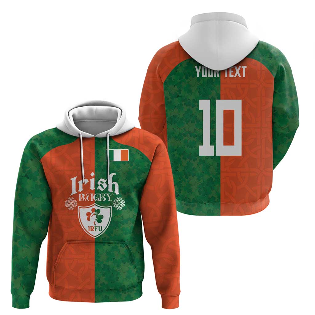 Custom Irish Rugby Hoodie Shamrock with Celtics Vibes The Half Style - Wonder Print Shop