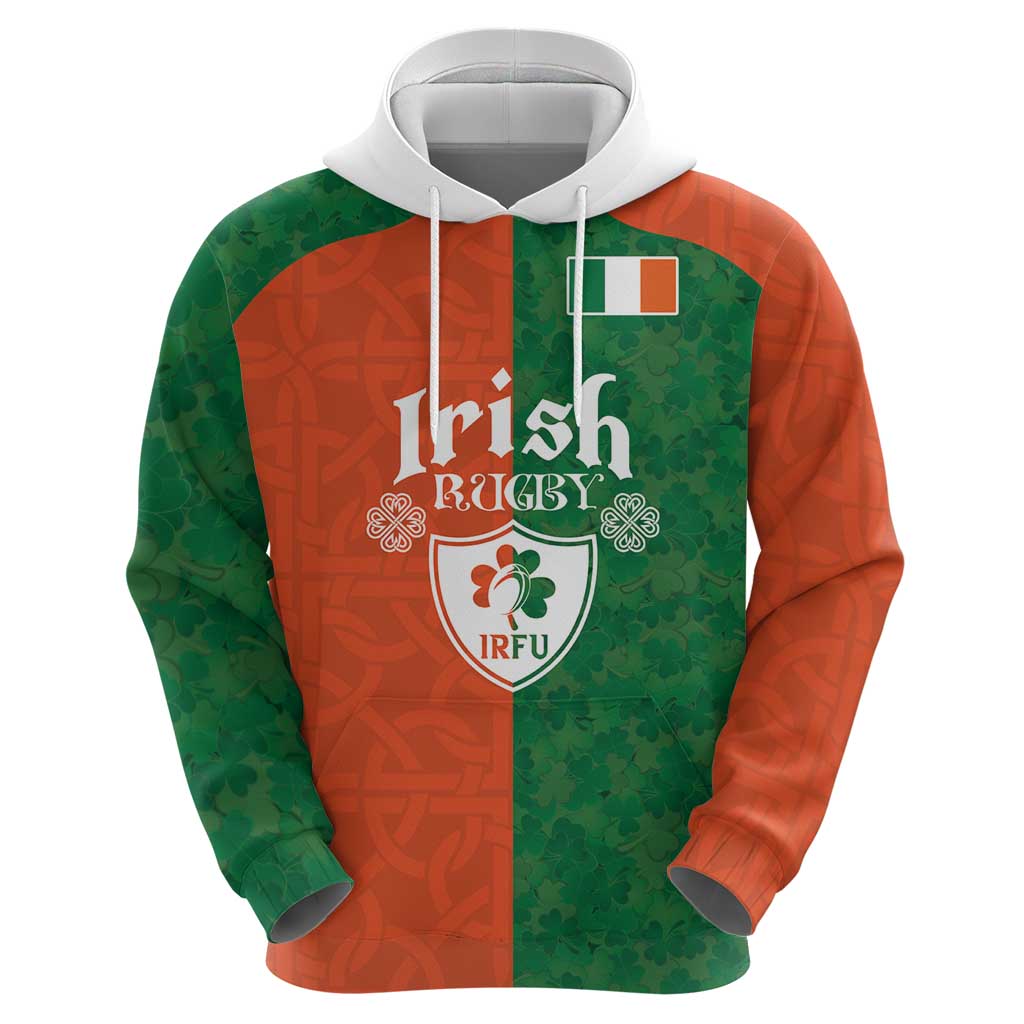 Custom Irish Rugby Hoodie Shamrock with Celtics Vibes The Half Style - Wonder Print Shop