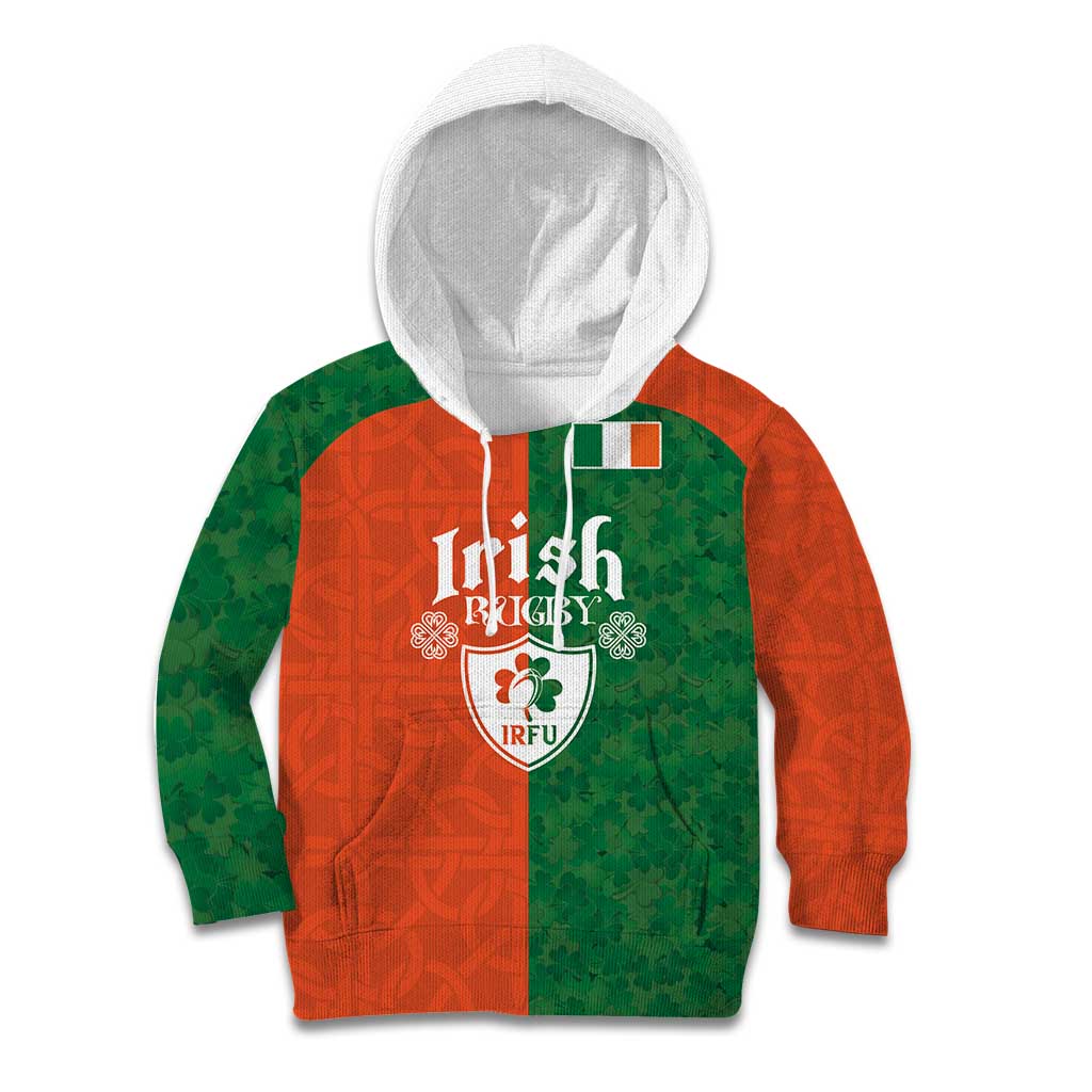 Custom Irish Rugby Kid Hoodie Shamrock with Celtics Vibes The Half Style - Wonder Print Shop