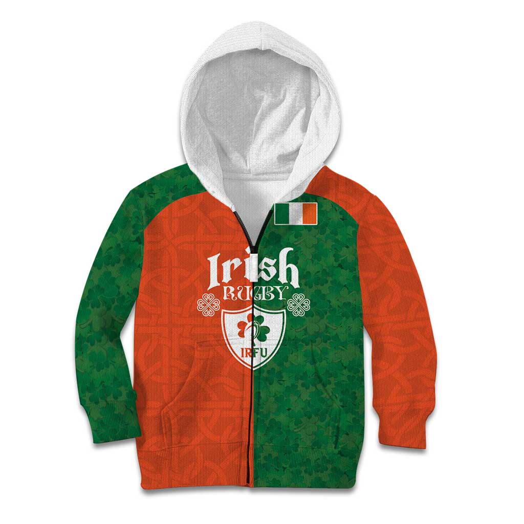 Custom Irish Rugby Kid Hoodie Shamrock with Celtics Vibes The Half Style - Wonder Print Shop