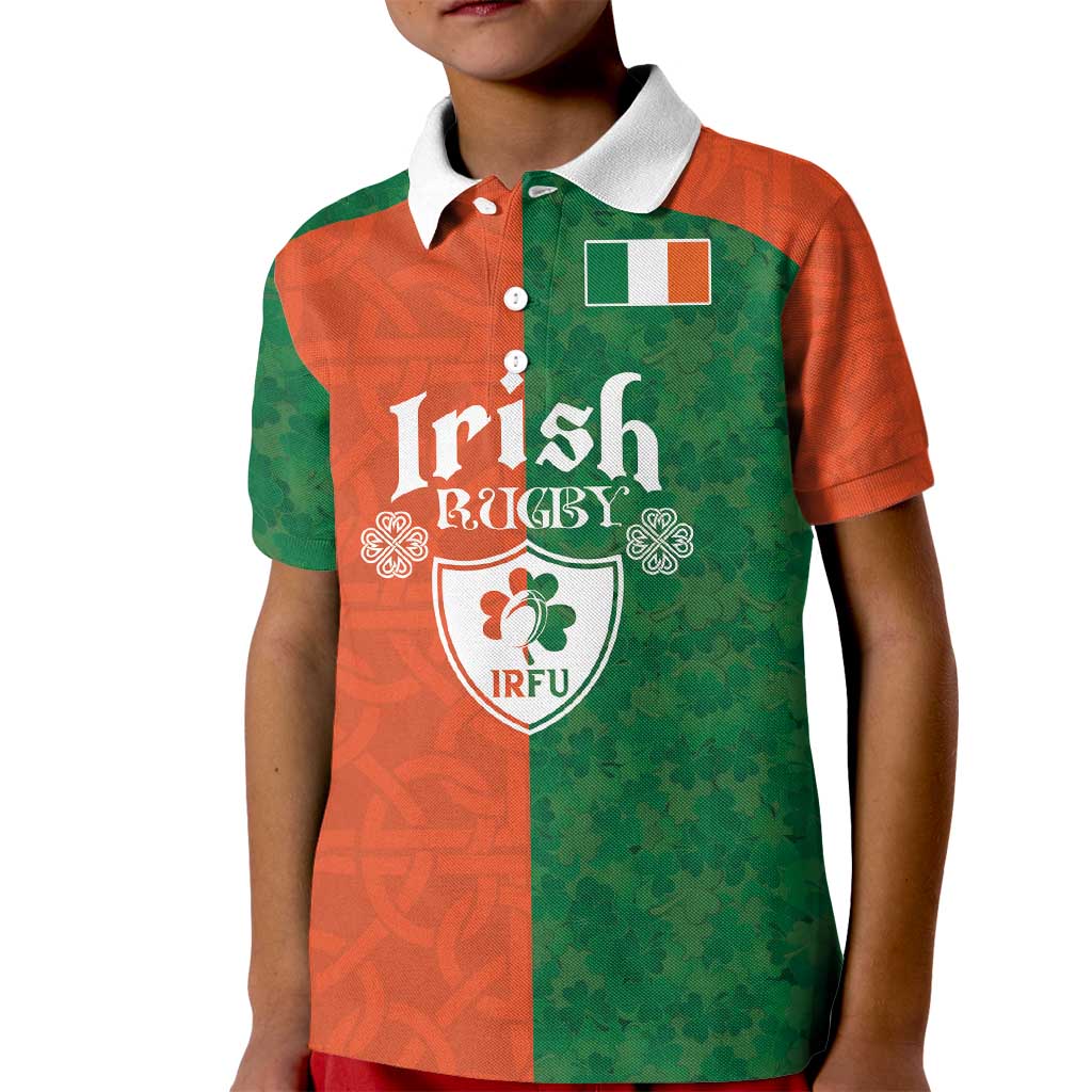 Custom Irish Rugby Kid Polo Shirt Shamrock with Celtics Vibes The Half Style - Wonder Print Shop