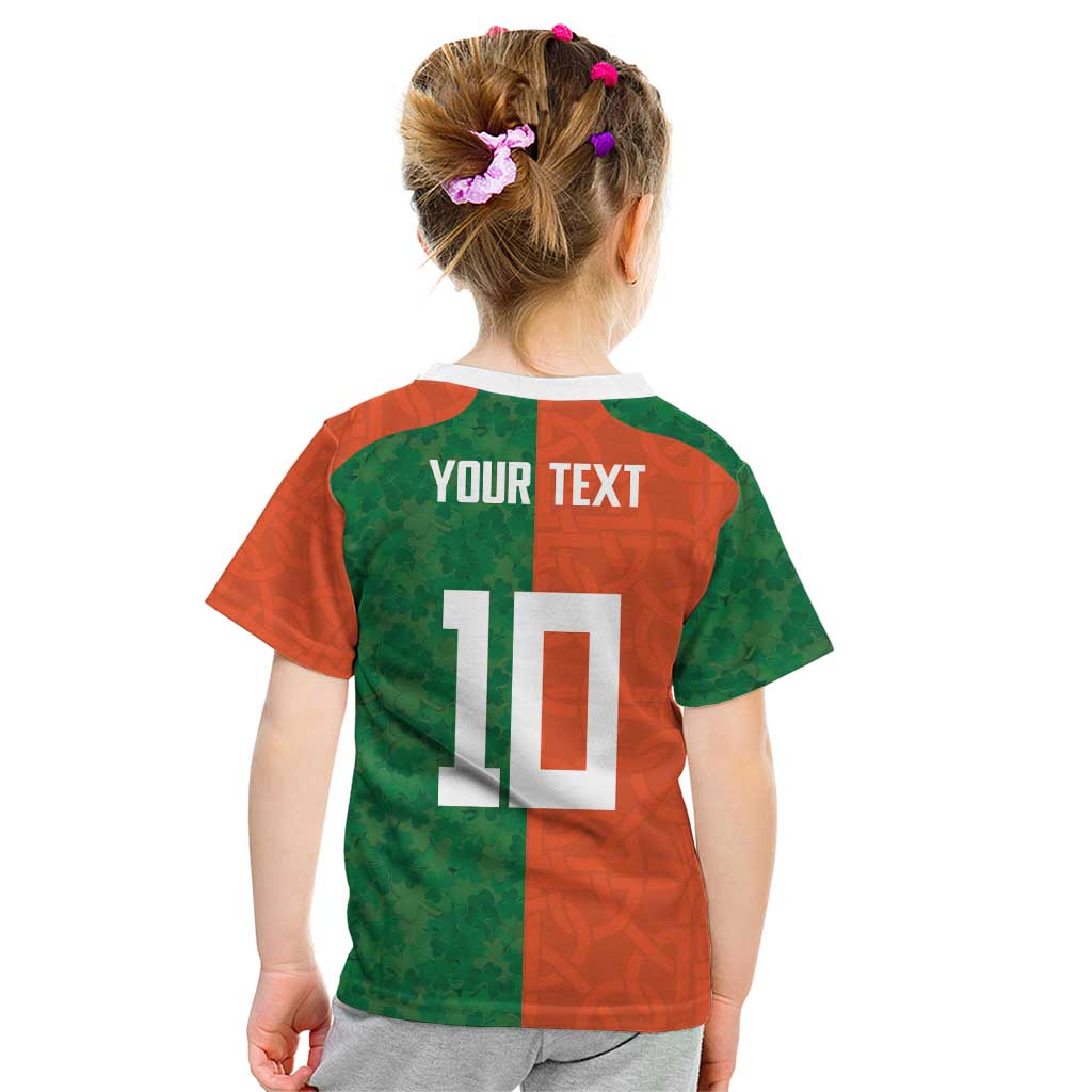 Custom Irish Rugby Kid T Shirt Shamrock with Celtics Vibes The Half Style - Wonder Print Shop