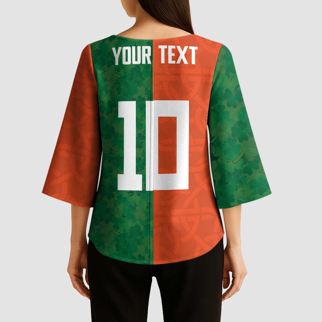 Custom Irish Rugby Kimono Sleeve Blouse Shamrock with Celtics Vibes The Half Style - Wonder Print Shop