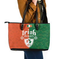 Irish Rugby Leather Tote Bag Shamrock with Celtics Vibes The Half Style - Wonder Print Shop