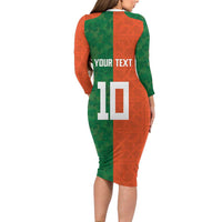 Custom Irish Rugby Long Sleeve Bodycon Dress Shamrock with Celtics Vibes The Half Style - Wonder Print Shop