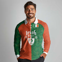Custom Irish Rugby Long Sleeve Polo Shirt Shamrock with Celtics Vibes The Half Style - Wonder Print Shop