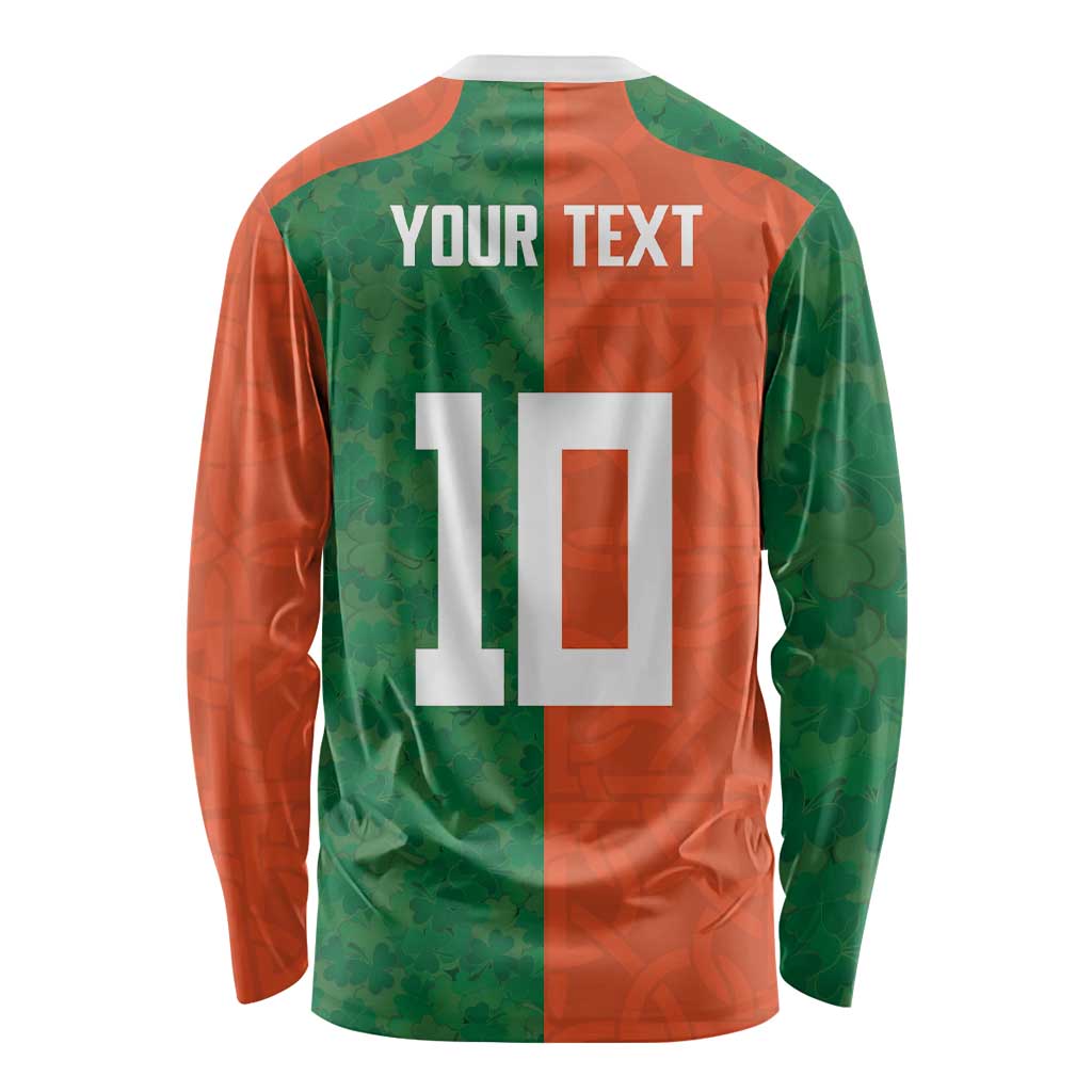 Custom Irish Rugby Long Sleeve Shirt Shamrock with Celtics Vibes The Half Style - Wonder Print Shop