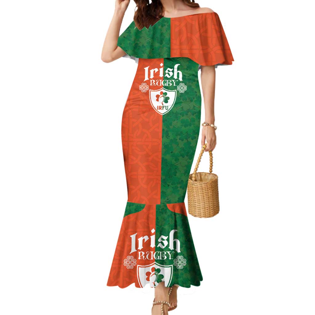 Custom Irish Rugby Mermaid Dress Shamrock with Celtics Vibes The Half Style - Wonder Print Shop