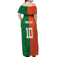 Custom Irish Rugby Off Shoulder Maxi Dress Shamrock with Celtics Vibes The Half Style - Wonder Print Shop