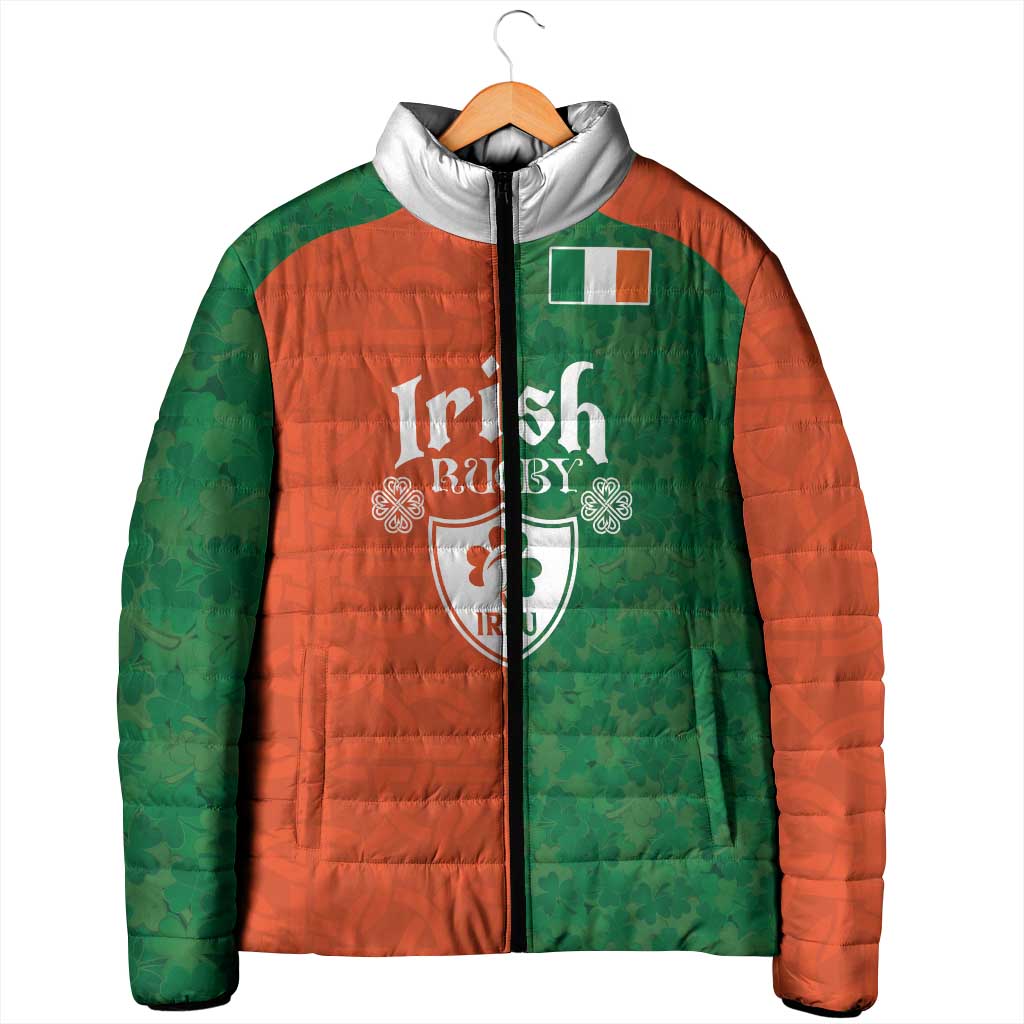 Custom Irish Rugby Padded Jacket Shamrock with Celtics Vibes The Half Style - Wonder Print Shop