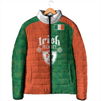 Custom Irish Rugby Padded Jacket Shamrock with Celtics Vibes The Half Style - Wonder Print Shop