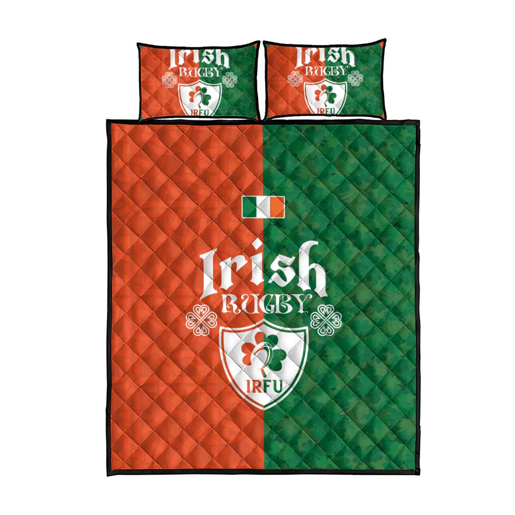Irish Rugby Quilt Bed Set Shamrock with Celtics Vibes The Half Style - Wonder Print Shop