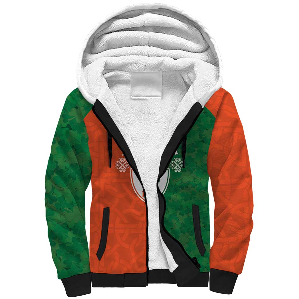 Custom Irish Rugby Sherpa Hoodie Shamrock with Celtics Vibes The Half Style - Wonder Print Shop