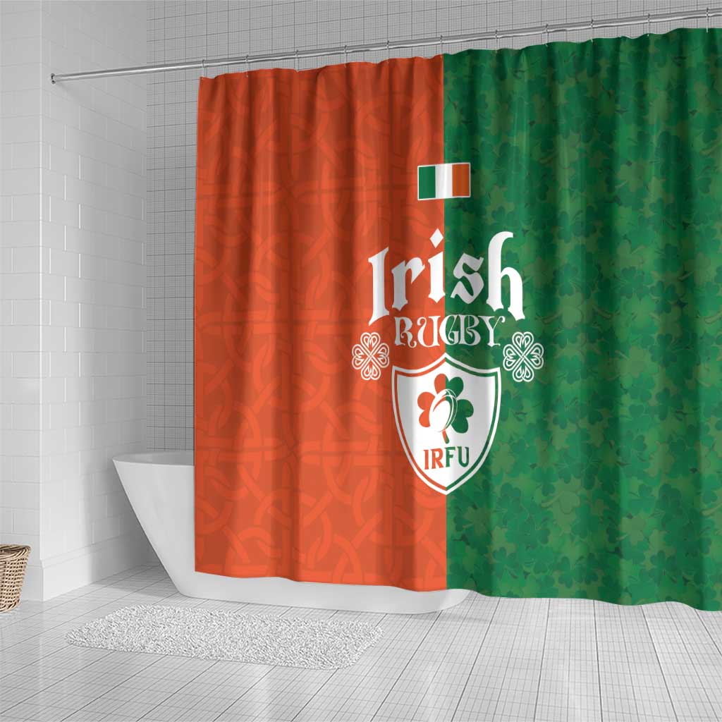 Irish Rugby Shower Curtain Shamrock with Celtics Vibes The Half Style - Wonder Print Shop