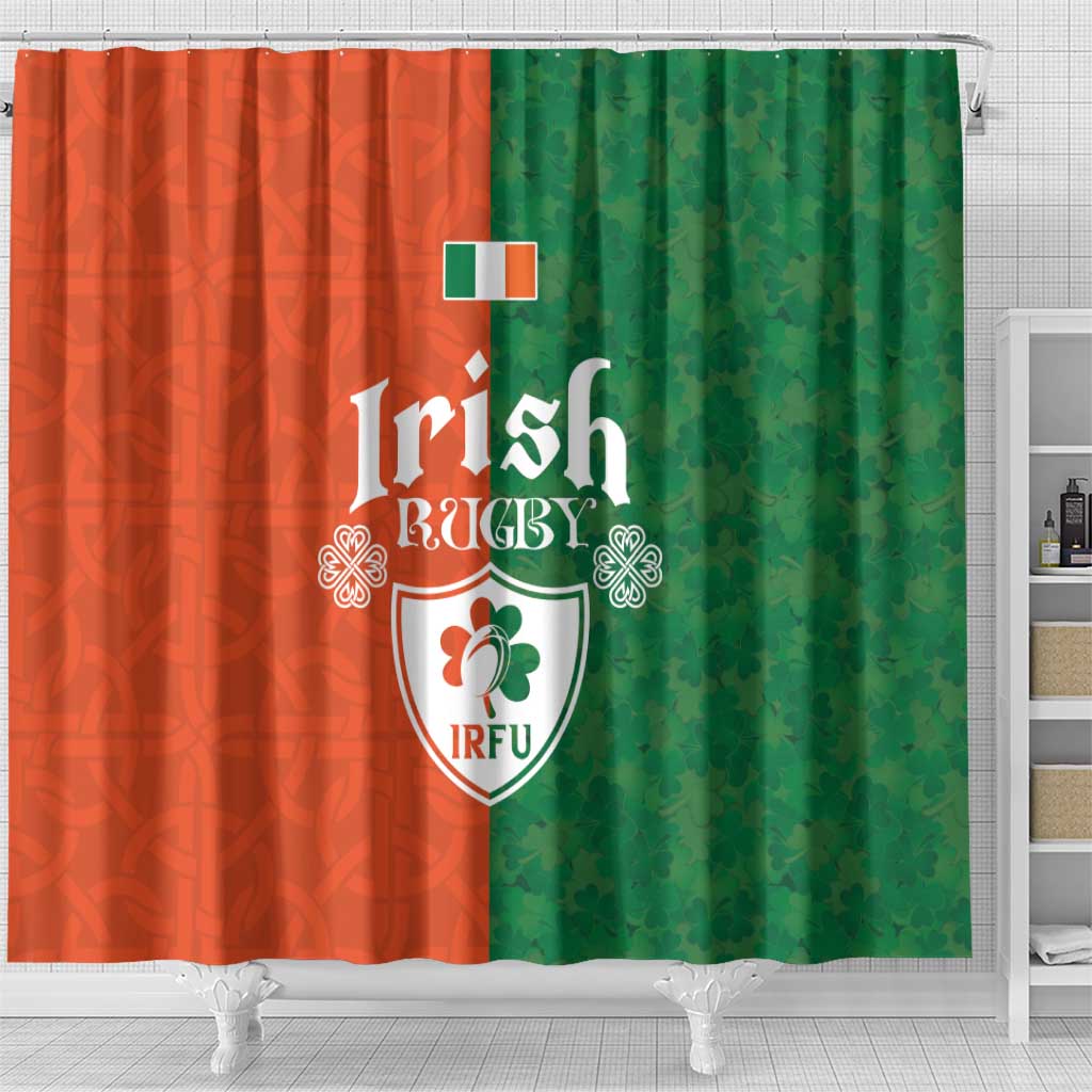 Irish Rugby Shower Curtain Shamrock with Celtics Vibes The Half Style - Wonder Print Shop
