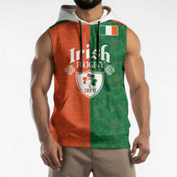 Custom Irish Rugby Sleeveless Hoodie Shamrock with Celtics Vibes The Half Style - Wonder Print Shop