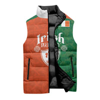 Custom Irish Rugby Sleeveless Puffer Jacket Shamrock with Celtics Vibes The Half Style - Wonder Print Shop
