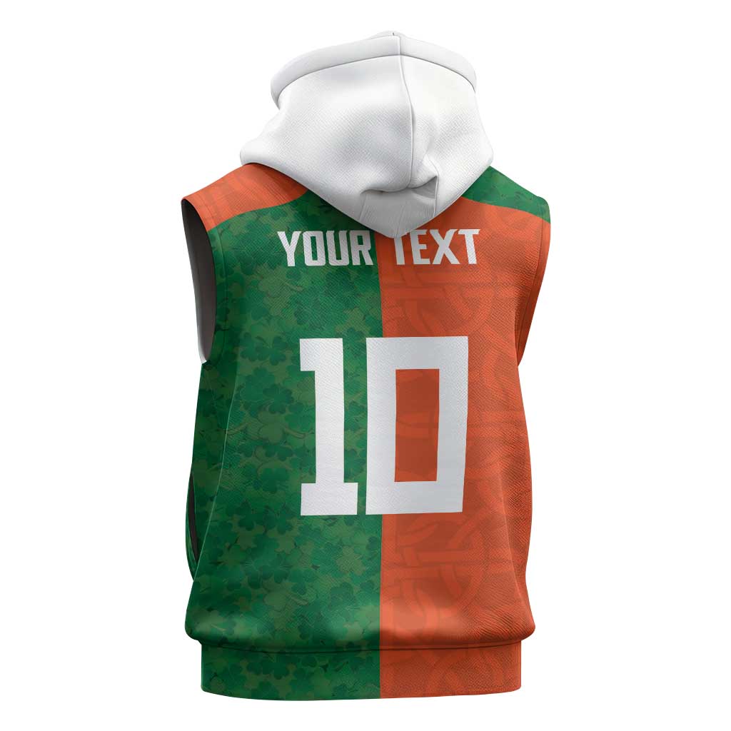 Custom Irish Rugby Sleeveless Zip Hoodie Shamrock with Celtics Vibes The Half Style - Wonder Print Shop