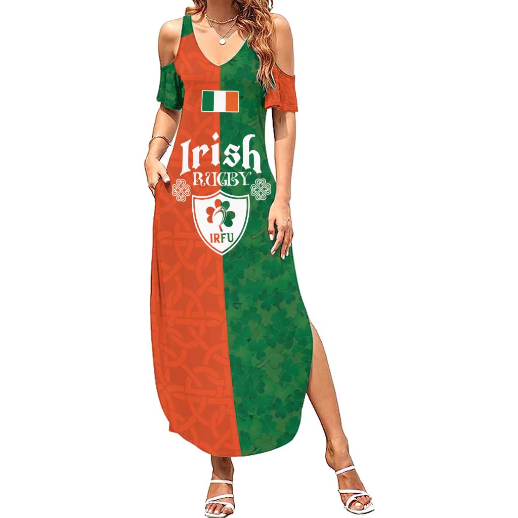 Custom Irish Rugby Summer Maxi Dress Shamrock with Celtics Vibes The Half Style - Wonder Print Shop