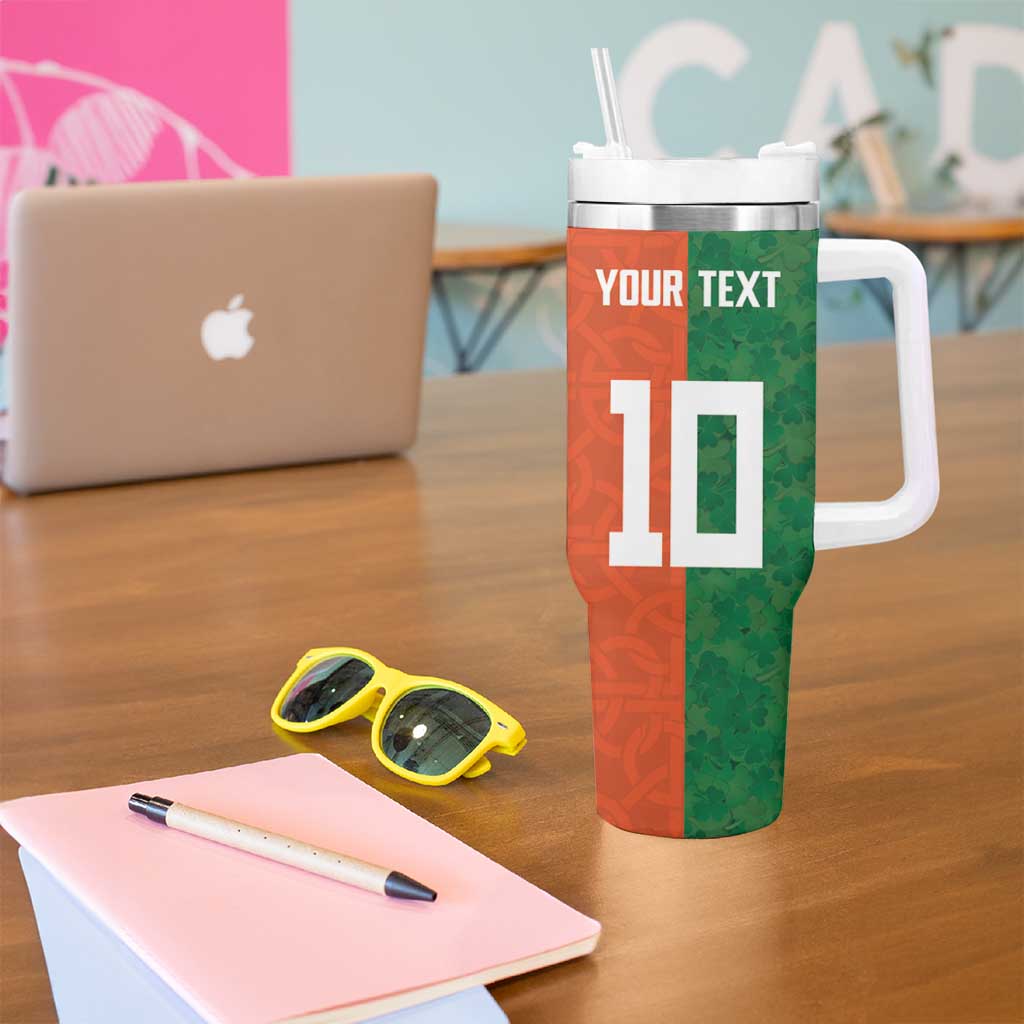 Custom Irish Rugby Tumbler With Handle Shamrock with Celtics Vibes The Half Style - Wonder Print Shop