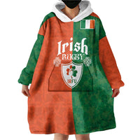 Custom Irish Rugby Wearable Blanket Hoodie Shamrock with Celtics Vibes The Half Style - Wonder Print Shop