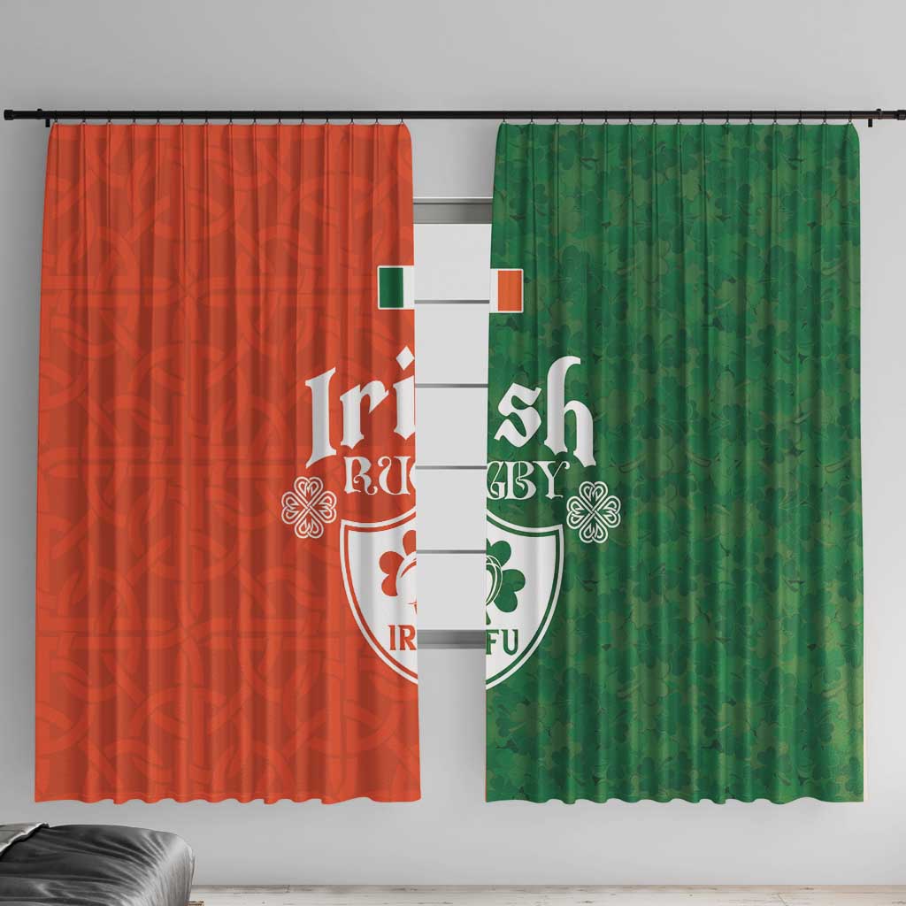 Irish Rugby Window Curtain Shamrock with Celtics Vibes The Half Style - Wonder Print Shop