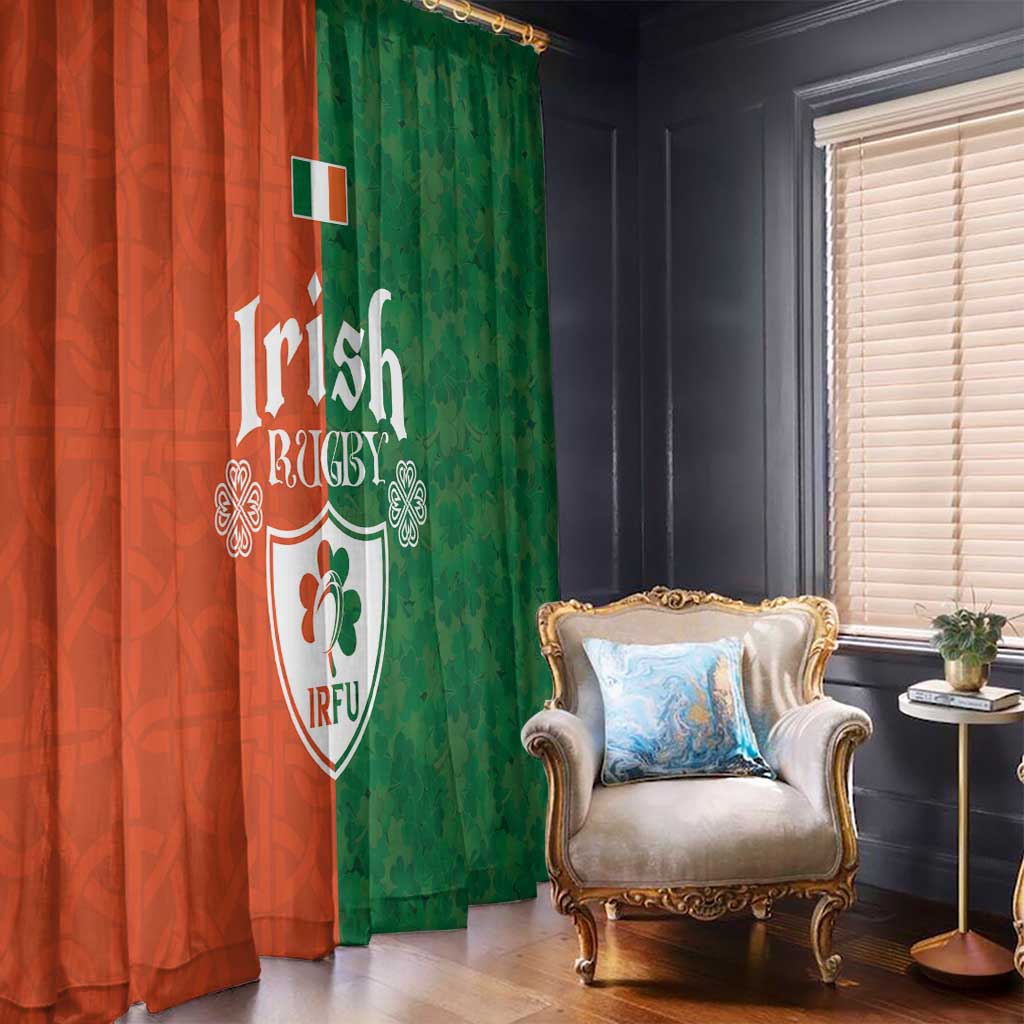 Irish Rugby Window Curtain Shamrock with Celtics Vibes The Half Style - Wonder Print Shop