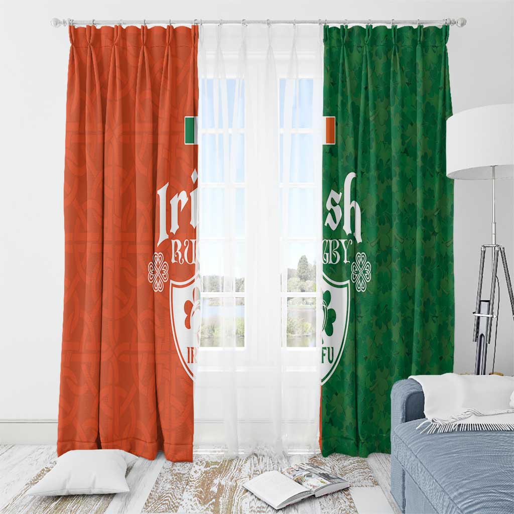 Irish Rugby Window Curtain Shamrock with Celtics Vibes The Half Style - Wonder Print Shop