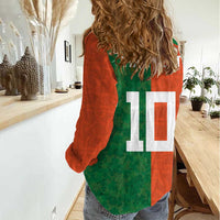 Custom Irish Rugby Women Casual Shirt Shamrock with Celtics Vibes The Half Style - Wonder Print Shop