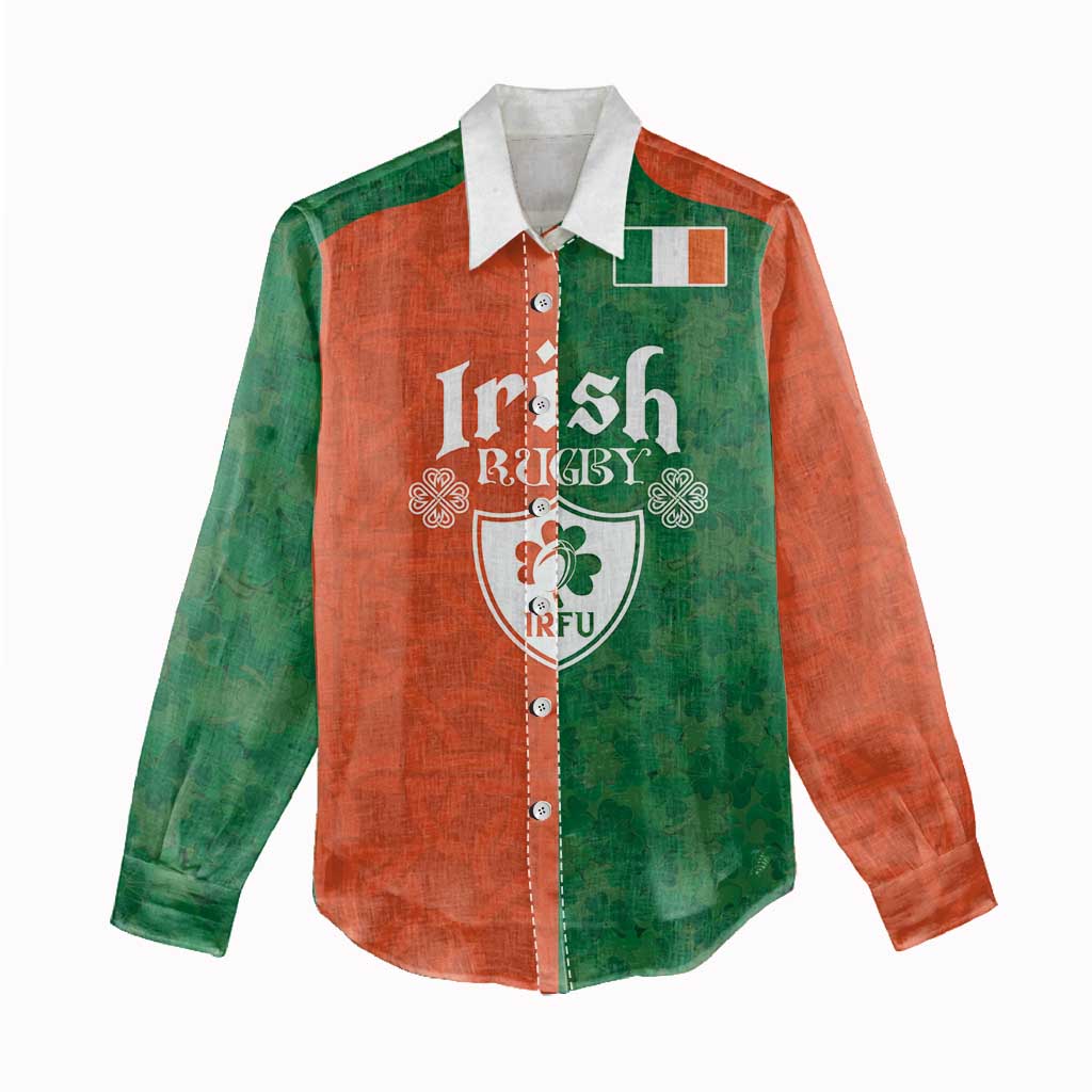 Custom Irish Rugby Women Casual Shirt Shamrock with Celtics Vibes The Half Style - Wonder Print Shop