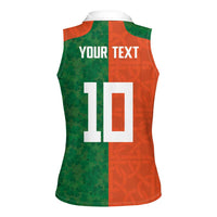 Custom Irish Rugby Women Sleeveless Polo Shirt Shamrock with Celtics Vibes The Half Style - Wonder Print Shop