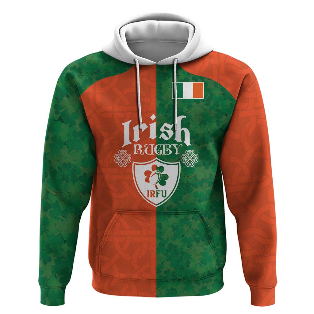 Custom Irish Rugby Zip Hoodie Shamrock with Celtics Vibes The Half Style - Wonder Print Shop