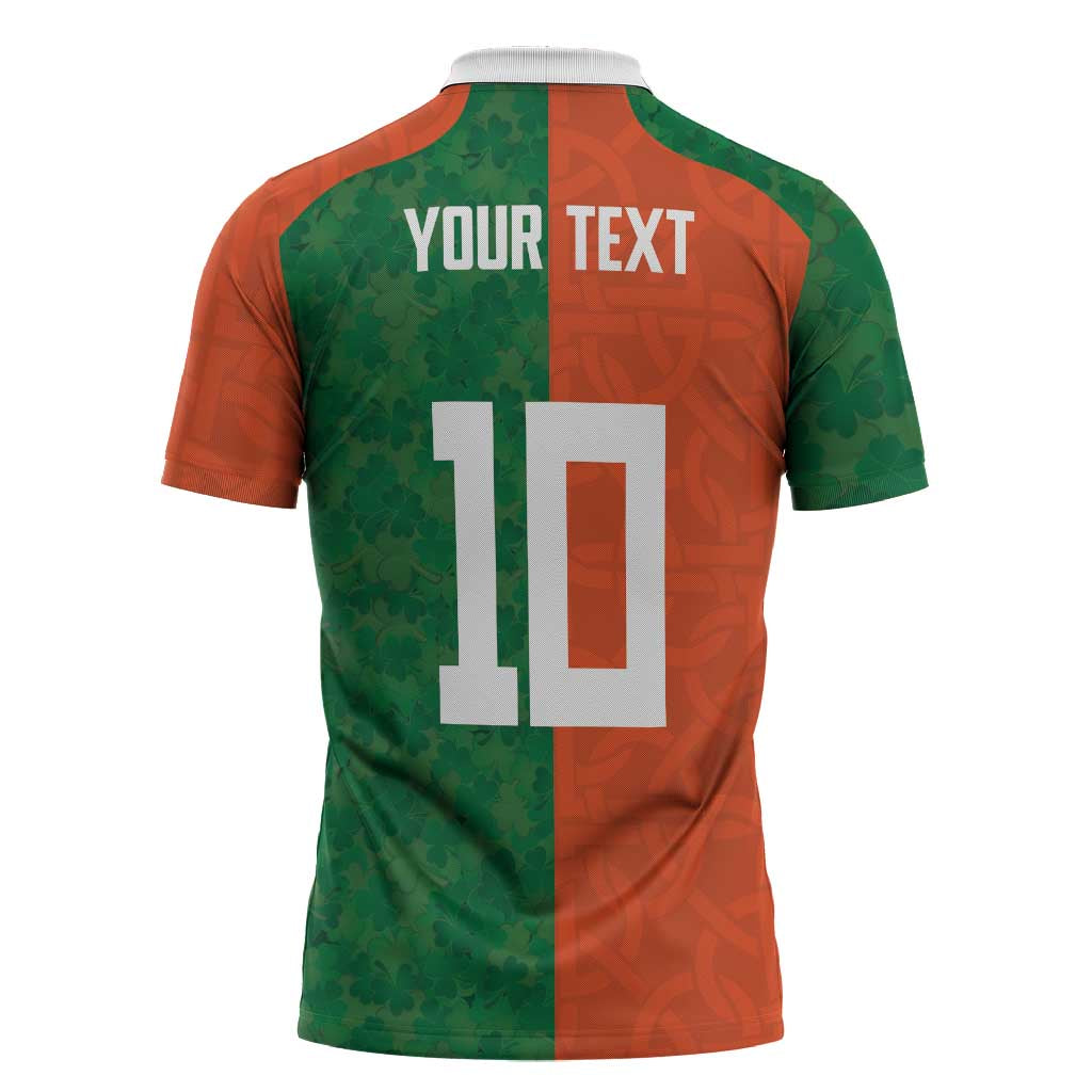 Custom Irish Rugby Zipper Polo Shirt Shamrock with Celtics Vibes The Half Style - Wonder Print Shop