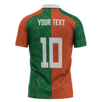 Custom Irish Rugby Zipper Polo Shirt Shamrock with Celtics Vibes The Half Style - Wonder Print Shop