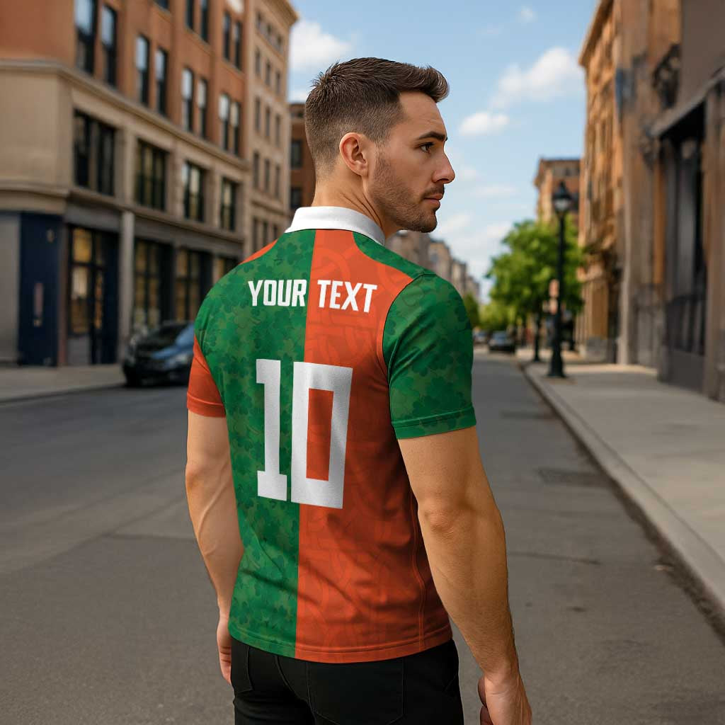 Custom Irish Rugby Zipper Polo Shirt Shamrock with Celtics Vibes The Half Style - Wonder Print Shop