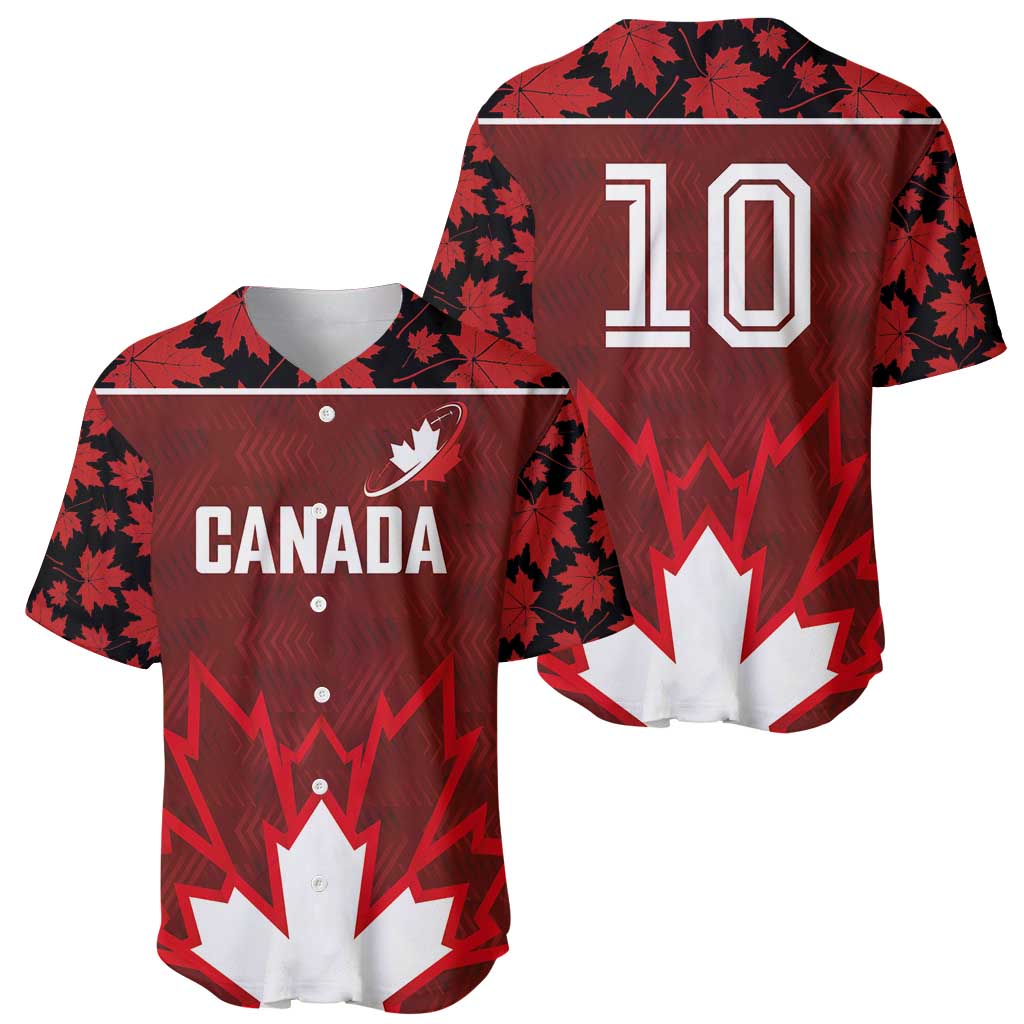 Custom Canadian Rugby Baseball Jersey Maple Leaves Sporty Art Style Red Color - Wonder Print Shop