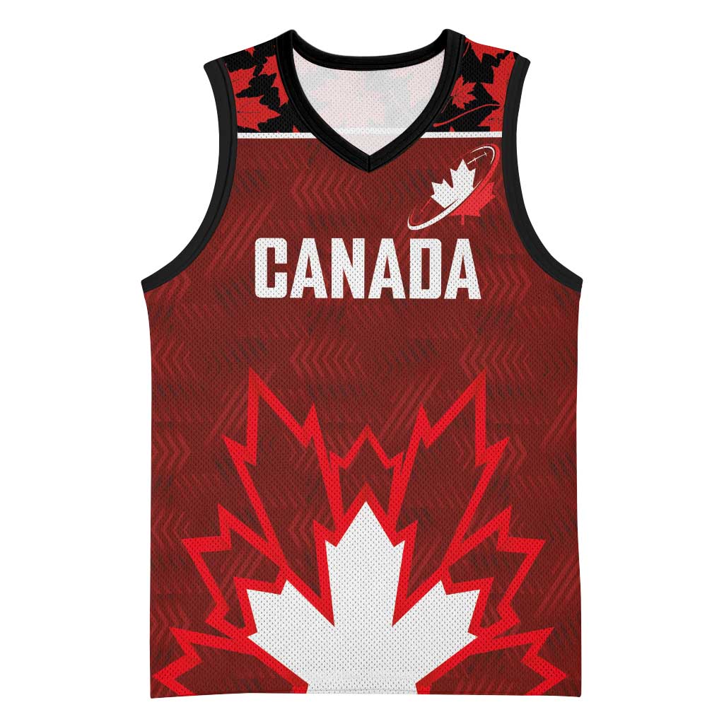Custom Canadian Rugby Basketball Jersey Maple Leaves Sporty Art Style Red Color - Wonder Print Shop