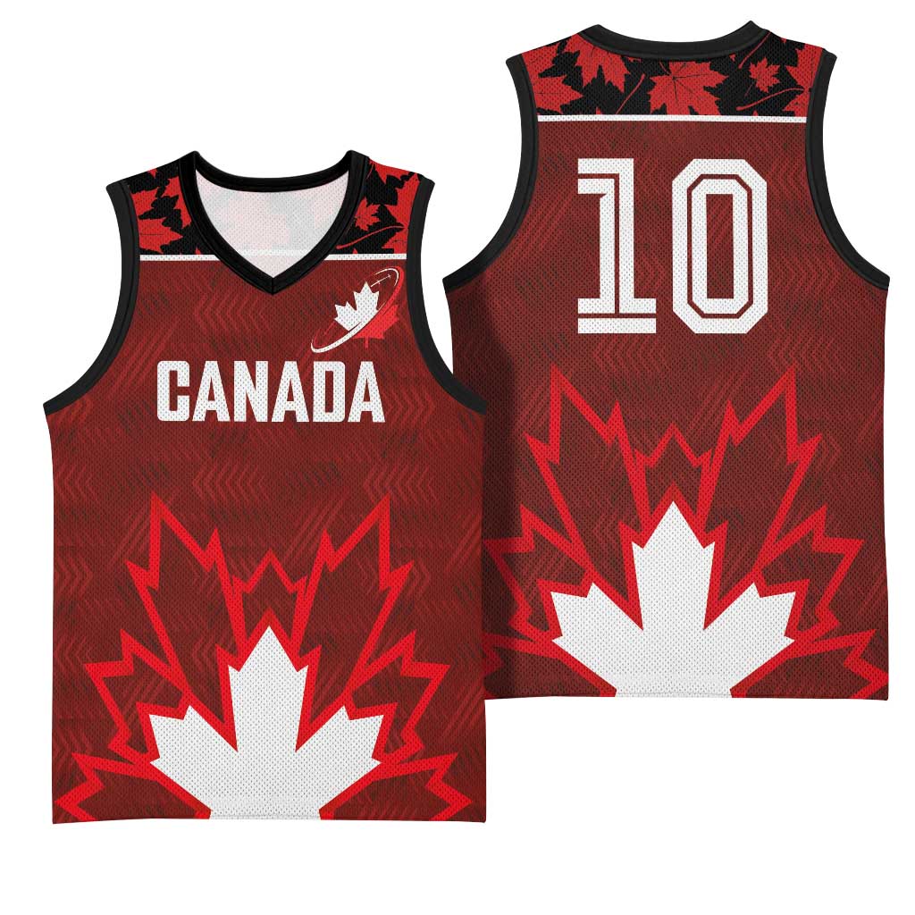 Custom Canadian Rugby Basketball Jersey Maple Leaves Sporty Art Style Red Color - Wonder Print Shop