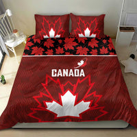 Canadian Rugby Bedding Set Maple Leaves Sporty Art Style Red Color - Wonder Print Shop