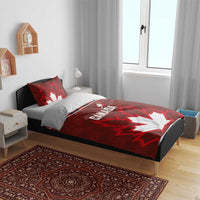 Canadian Rugby Bedding Set Maple Leaves Sporty Art Style Red Color - Wonder Print Shop