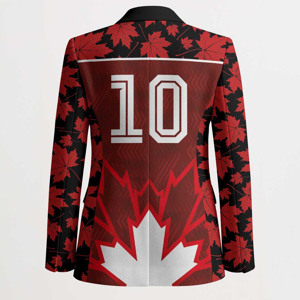 Custom Canadian Rugby Blazer Maple Leaves Sporty Art Style Red Color - Wonder Print Shop