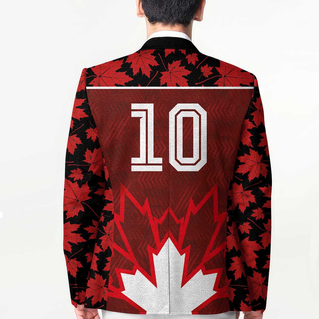 Custom Canadian Rugby Blazer Maple Leaves Sporty Art Style Red Color - Wonder Print Shop