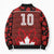 Custom Canadian Rugby Bomber Puffer Jacket Maple Leaves Sporty Art Style Red Color - Wonder Print Shop