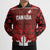 Custom Canadian Rugby Bomber Puffer Jacket Maple Leaves Sporty Art Style Red Color - Wonder Print Shop